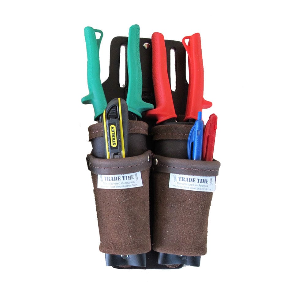 Large Double Utility Holder Leather Pouch
