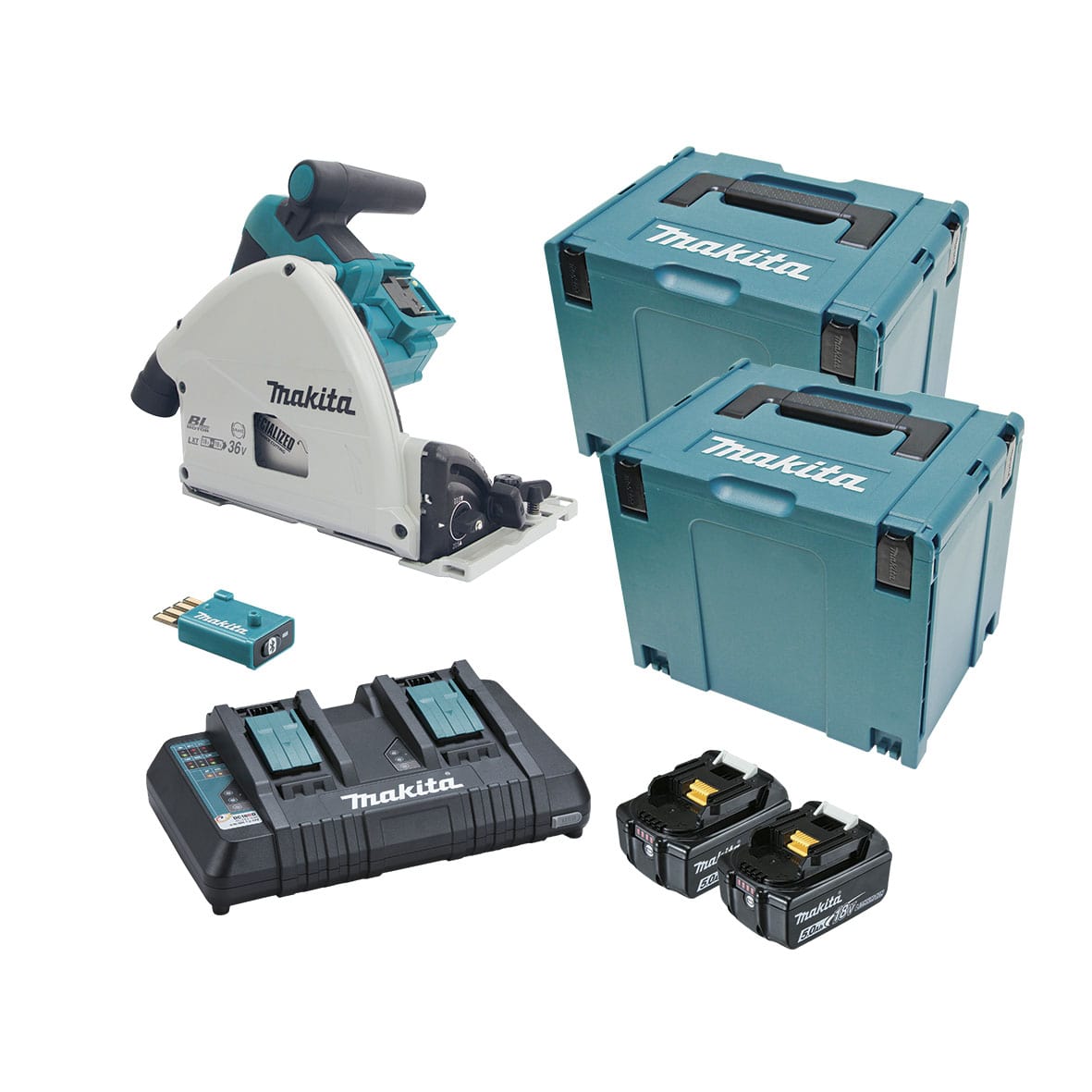 18Vx2 165mm (6-1/2") Brushless Plunge Cut Circular Saw Kit DSP601PT2JU by Makita