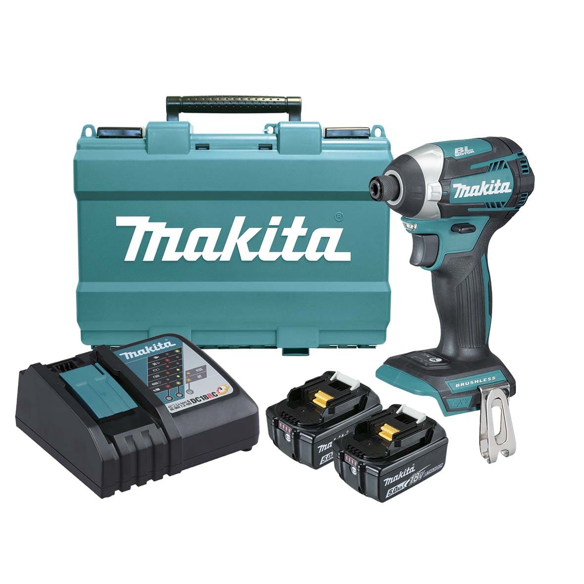 18V 5.0Ah Brushless 4-Mode Impact Driver Kit DTD154RTE by Makita