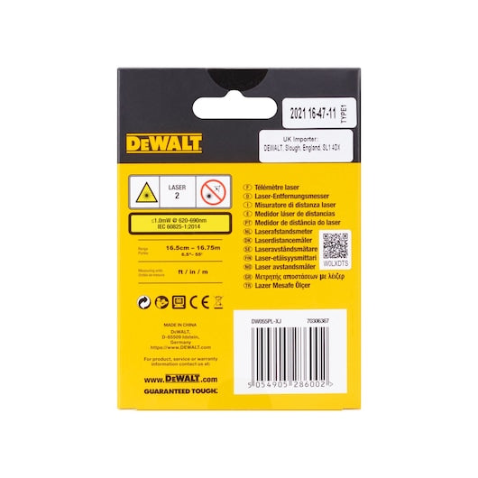 16m Pocket Laser Distance Measure DW055PL-XJ by Dewalt
