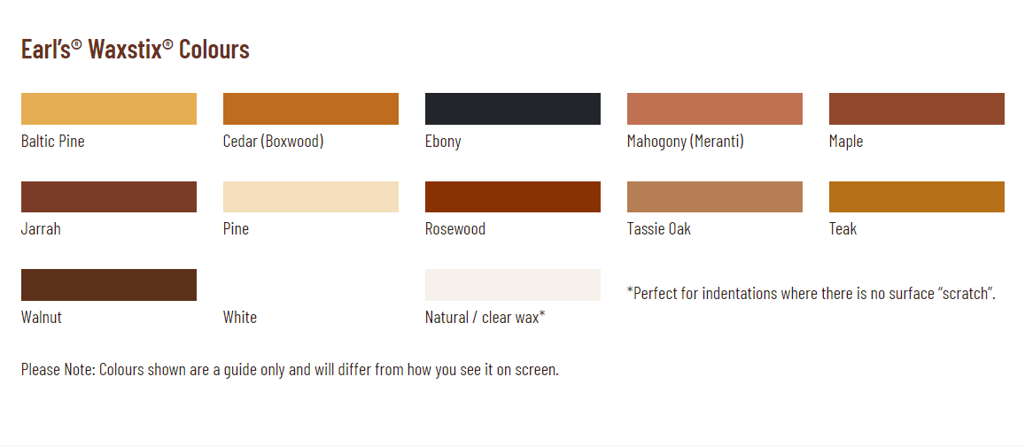 Waxstix® Filler / Touch-Up Crayon Sticks by Earl’s®