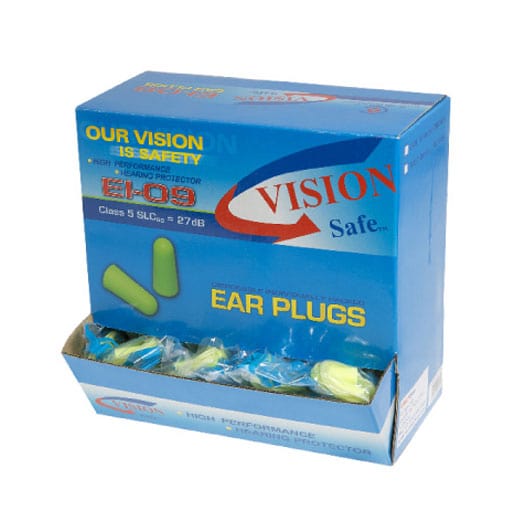 Box of 200 Uncorded Disposable Ear Plugs EI-09 by Vision Safe