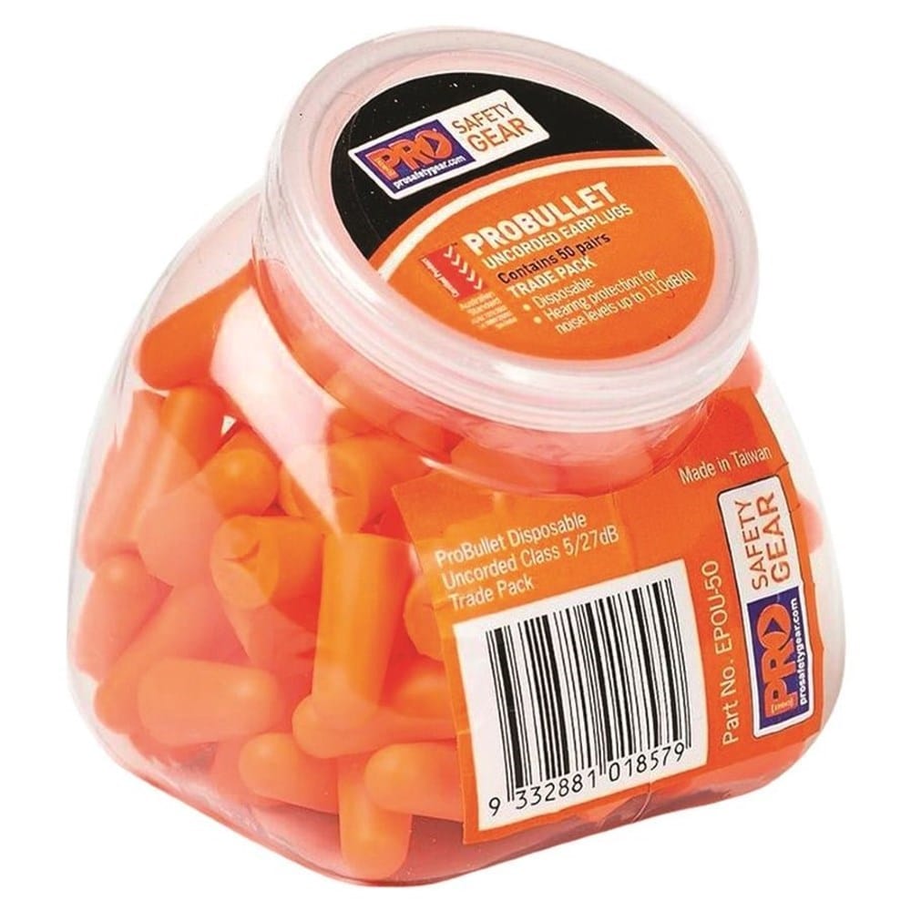 50 Pack Uncorded 110dB (A) Disposable Ear Plugs EPDS500R by Pro Bullet