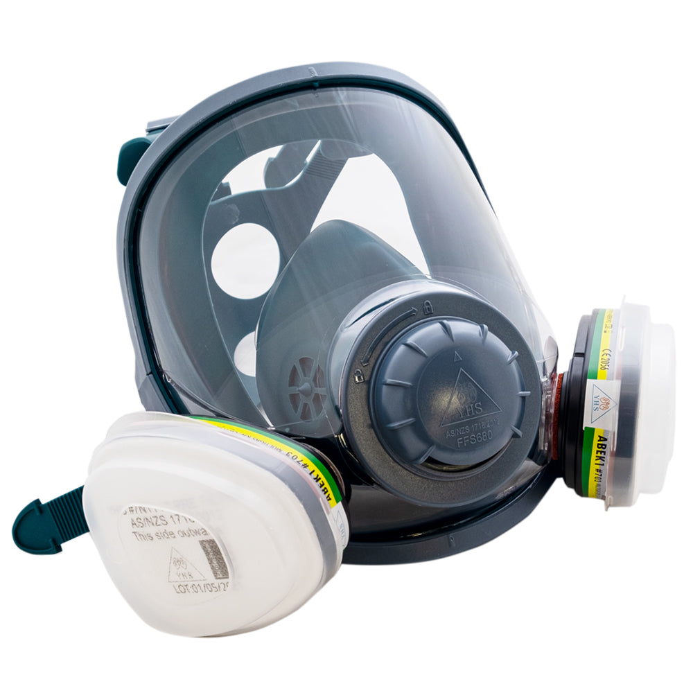 Full Face Mask Reusable Chemical Respirator Kit ABEK1P2 FFSCKIT by YHS
