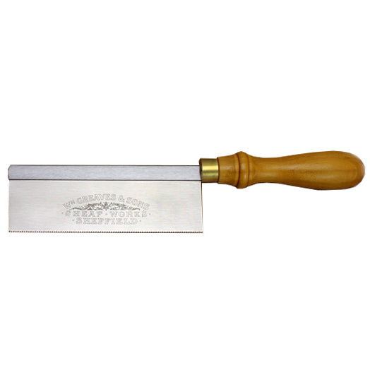 150mm (6") 15TPI Gents Saw with Steel Backed Blade and Beech Handle by William Greaves