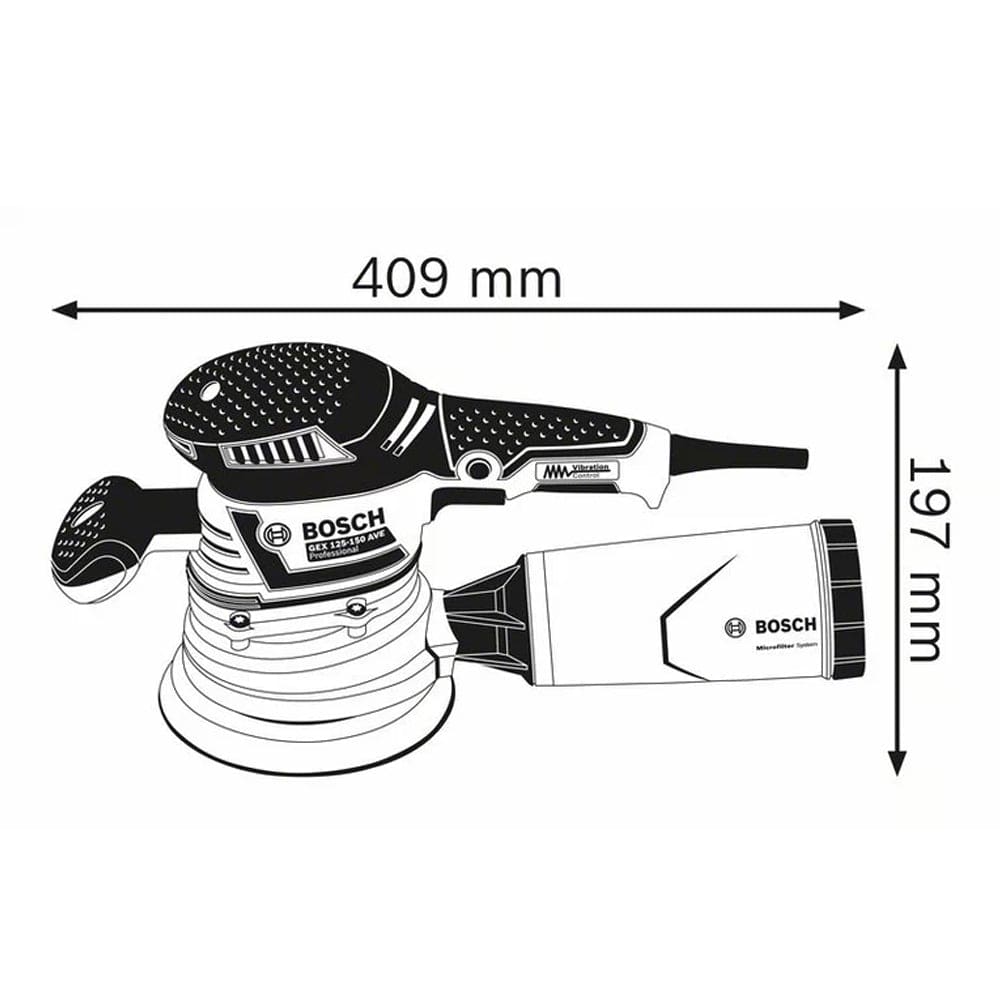 Bosch 150mm (6") 400W Random Orbital Sander GEX 40-150 (060137B240)
