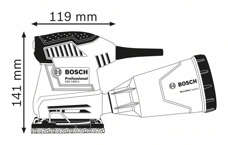 180W 1/4 Sheet Orbital Sander GSS1400A (06012A2140) by Bosch