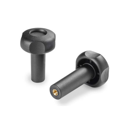 41mm x 54mm 4 Lobe Handwheel with Elongated Hub and Threaded Female Insert G734 Series G73440.T35M1001 by Boteco