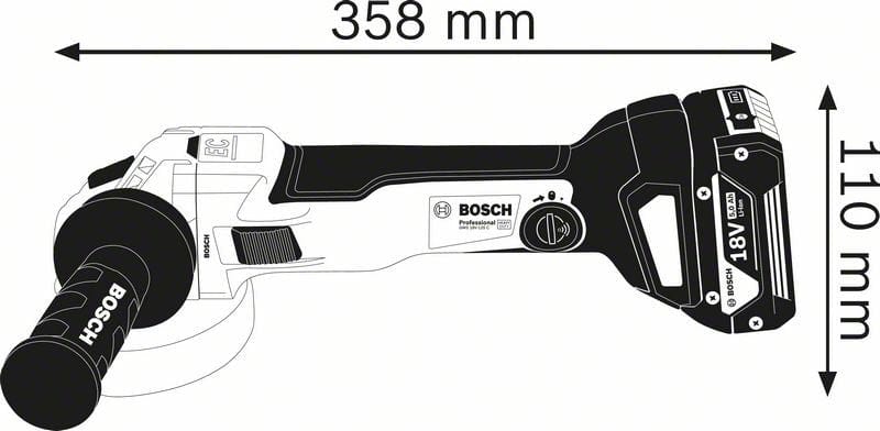18V 125mm Angle Grinder Bare (Tool Only) GWS18V-10C (06019G310A) by Bosch