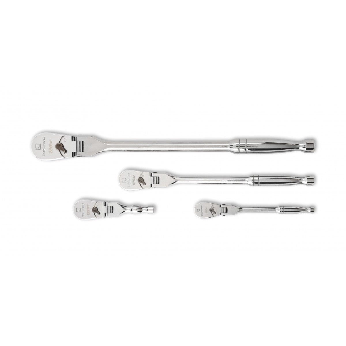 4Pce 1/4" & 3/8" & 1/2" 120XP Drive Flex Head Teardrop Wrench Ratchet Set 81230P by GEARWRENCH