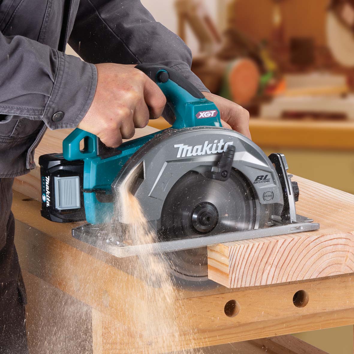 Makita 40V Max 185mm (7-1/4") Brushless AWS* Circular Saw Bare (Tool Only) HS003GZ