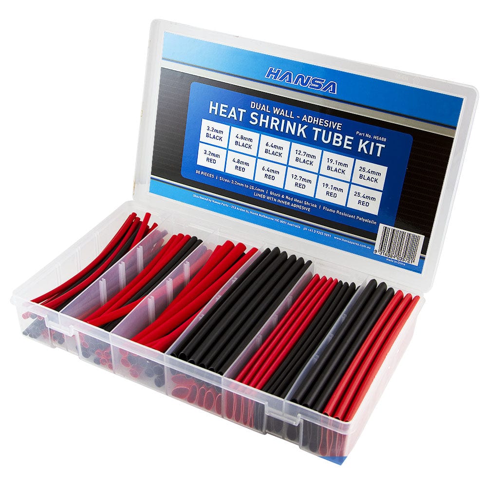 Heat Shrink Tube Assortment Kit 88Pce Dual Wall (Adhesive) HSA88 by Hansa