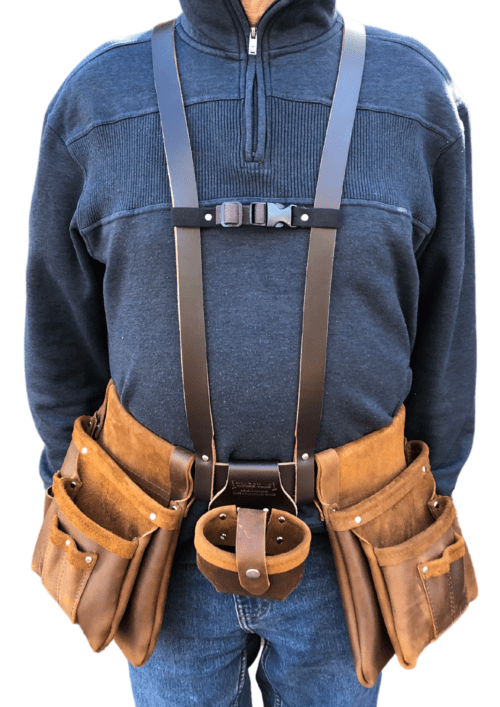 Leather Tool Belt Suspenders by Trade Time