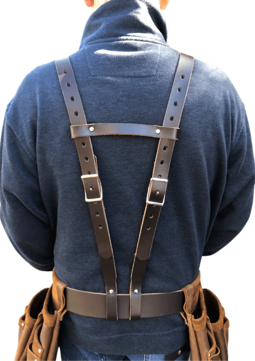 Leather Tool Belt Suspenders by Trade Time