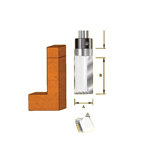 12.7mm x 25.4mm x 1/4" Inverted Flush Trim Router Bit TB8216 by TruaCut