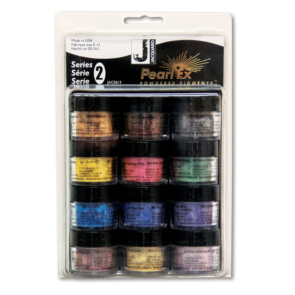 12 x 3g Jars of Pearl Ex Powdered Pigment Series 2 JAC0613 by Jacquard