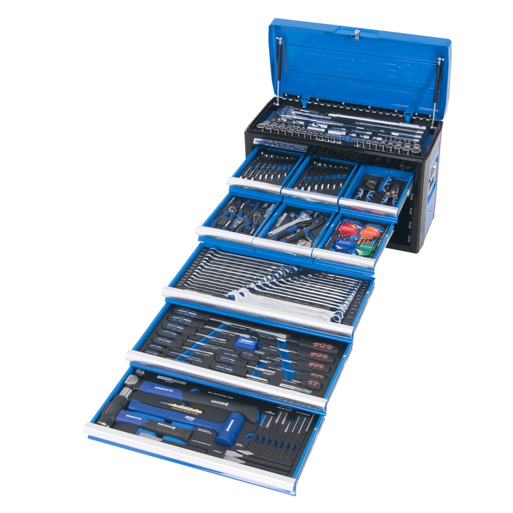 188Pce 9 Drawer 1/4, 3/8 & 1/2" Drive Evolution Tool Chest Kit K1220 by Kincrome