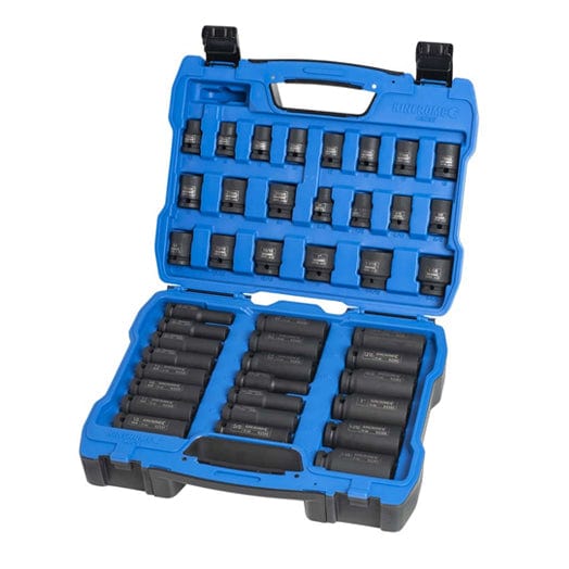 42Pce 1/2" Drive Imperial & Metric Deep & Std Impact Socket Sets K2098 by Kincrome