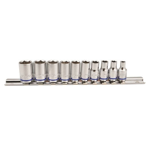 10 Pce 1/4" Square Drive Socket Set On Rail (Metric) K2170 by Kincrome
