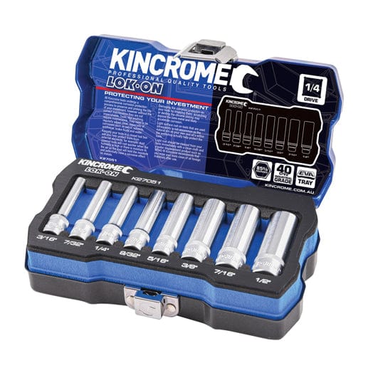 8Pce 1/4" Lokon Socket Set Imperial K27051 by Kincrome