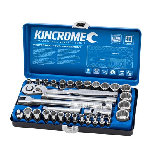 33Pce 1/4 + 3/8" Socket Set Metric K28015 by Kincrome