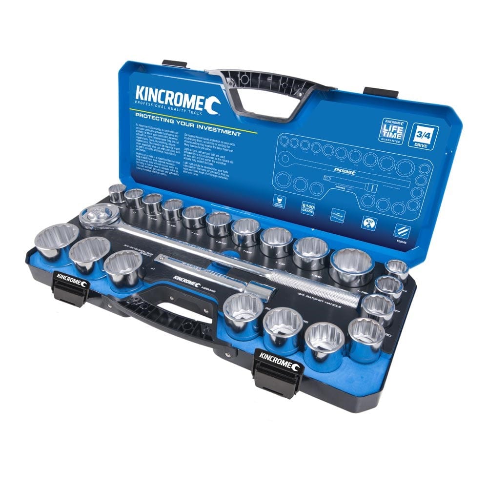 22Pce 3/4" Drive Socket Set Deep Metric & Imperial K28046 By Kincrome