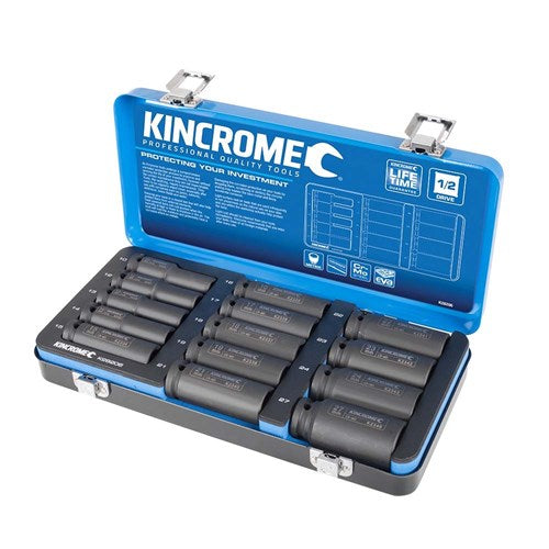 14Pce 1/2" Drive Metric Deep Impact Socket Set K28206 by Kincrome