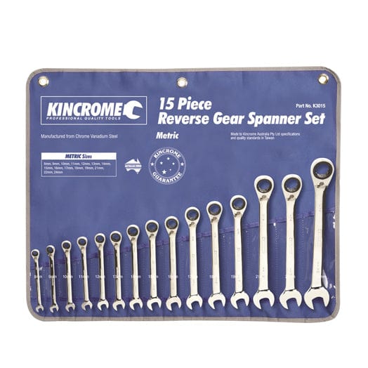 15Pce Reverse Gear Spanner Set Metric K3015 by Kincrome