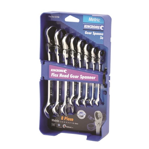 8Pce Combination Flex Head Gear Set Metric K3700 By Kincrome
