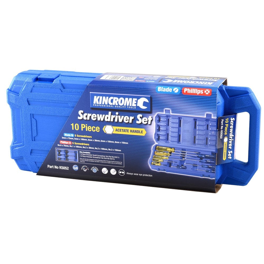 10 Pce Screwdriver Set Acetate Handle K5052 by Kincrome