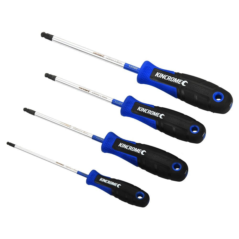 4Pce Torquemaster Ball-Hex Screwdriver Set K5588 by Kincrome