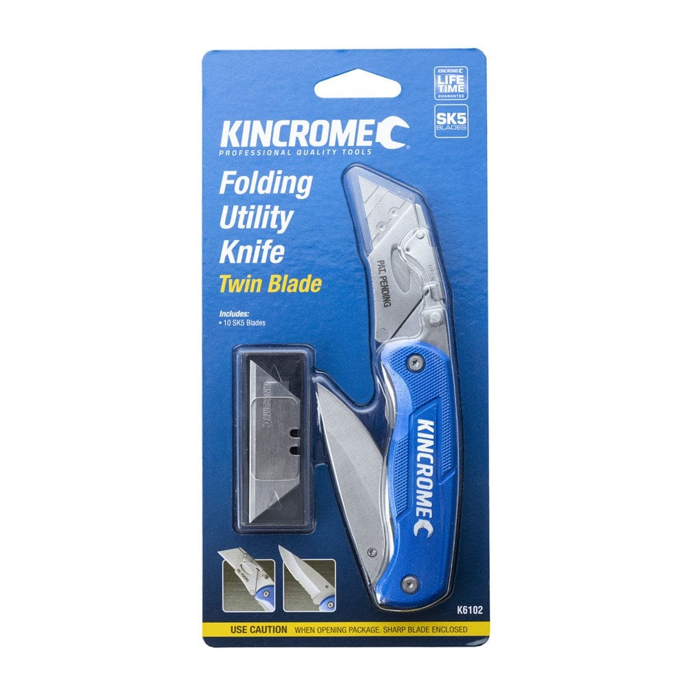 Folding Utility Knife Twin Blade K6102 by Kincrome
