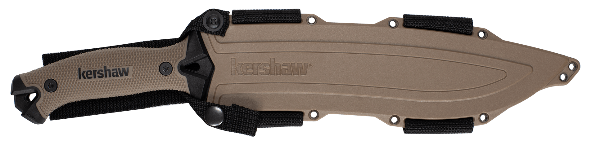 10" Fixed Blade Knife Tan Handle W/Sheath KS1077TAN by Kershaw / AOS