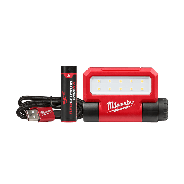 REDLITHIUM 3.0Ah USB Folding Flood Light Kit L4FFL301 by Milwaukee