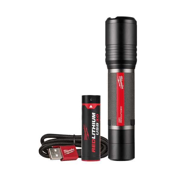 REDLITHIUM™ USB Rechargeable Slide Focus Flashlight Kit L4FL2000301 by Milwaukee