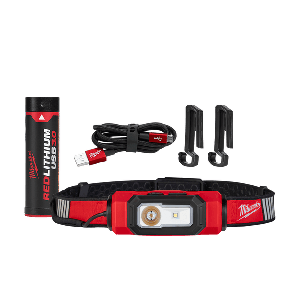 REDLITHIUM USB Rechargebale Beacon Hard Hat Light 3.0Ah Kit L4HLVIS301 by Milwaukee