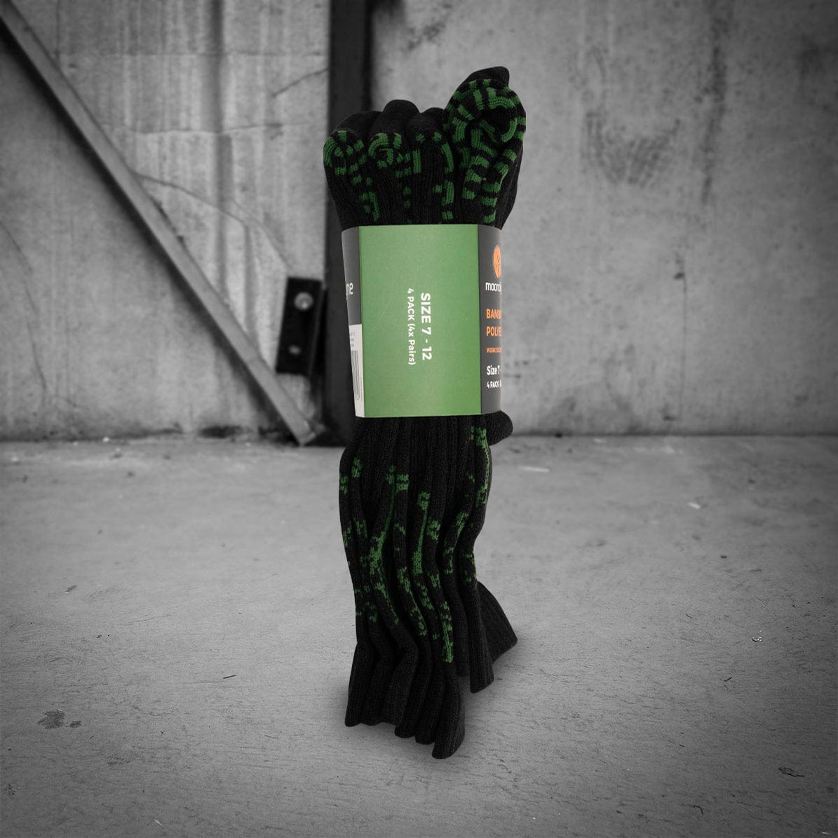 4 Pair Premium Bamboo / Polyester Promo Socks Black Size 7-12 M00B0712-4BK by Moondyne