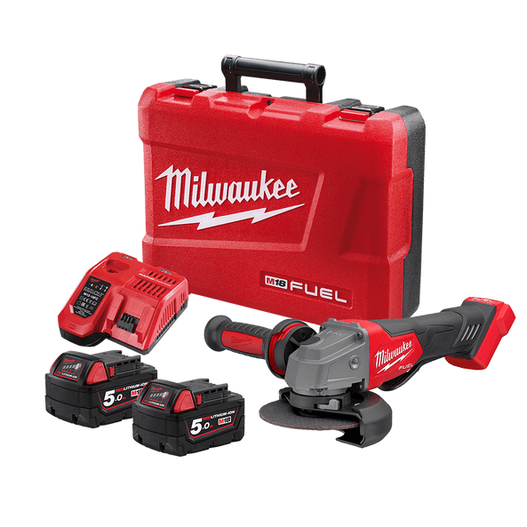 18V 125mm FUEL Angle Grinder with Deadman Paddle Switch Kit M18FAG125XPD-502C by Milwaukee
