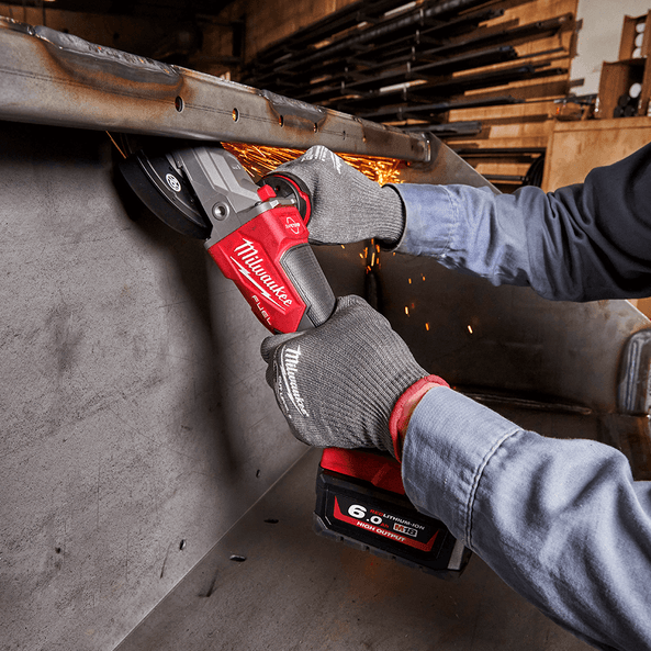 18V 125mm FUEL Flathead Braking Angle Angle Grinder W/ Deadman Paddle Switch Bare (Tool Only) M18FAGF125XPDB-0 by Milwaukee