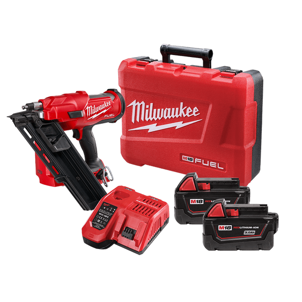 18V 3.0Ah FUEL 30 34 Framing Nailer Kit M18FFN 302C by Milwaukee