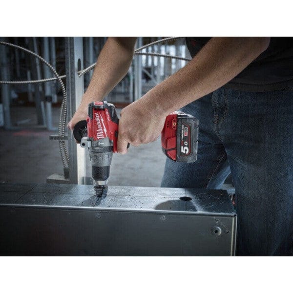 18V 2 x 5.0Ah Cordless Brushless 13mm Hammer Drill / Driver Kit M18FPD3502C by Milwaukee