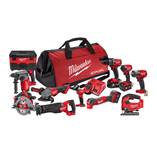 Milwaukee M18 11Pce 18V 5.0Ah FUEL Power Pack Combo Kit M18FPP11A3503B