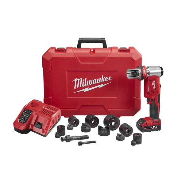 18V FORCE LOGIC™ 16mm (5/8") - 63mm (2-1/2") 6T Knockout Tool Brushless Press Tool Kit M18HKP-201C by Milwaukee
