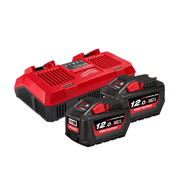 Milwaukee 18V 12.0Ah Battery + Dual Bay Starter Pack M18HOSPD122B