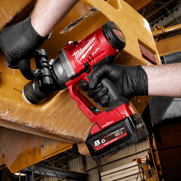 18V 8.0Ah FUEL ONE-KEY 1" High Torque Impact Wrench with Friction Ring Kit M18ONEFHIWF1-802B by Milwaukee