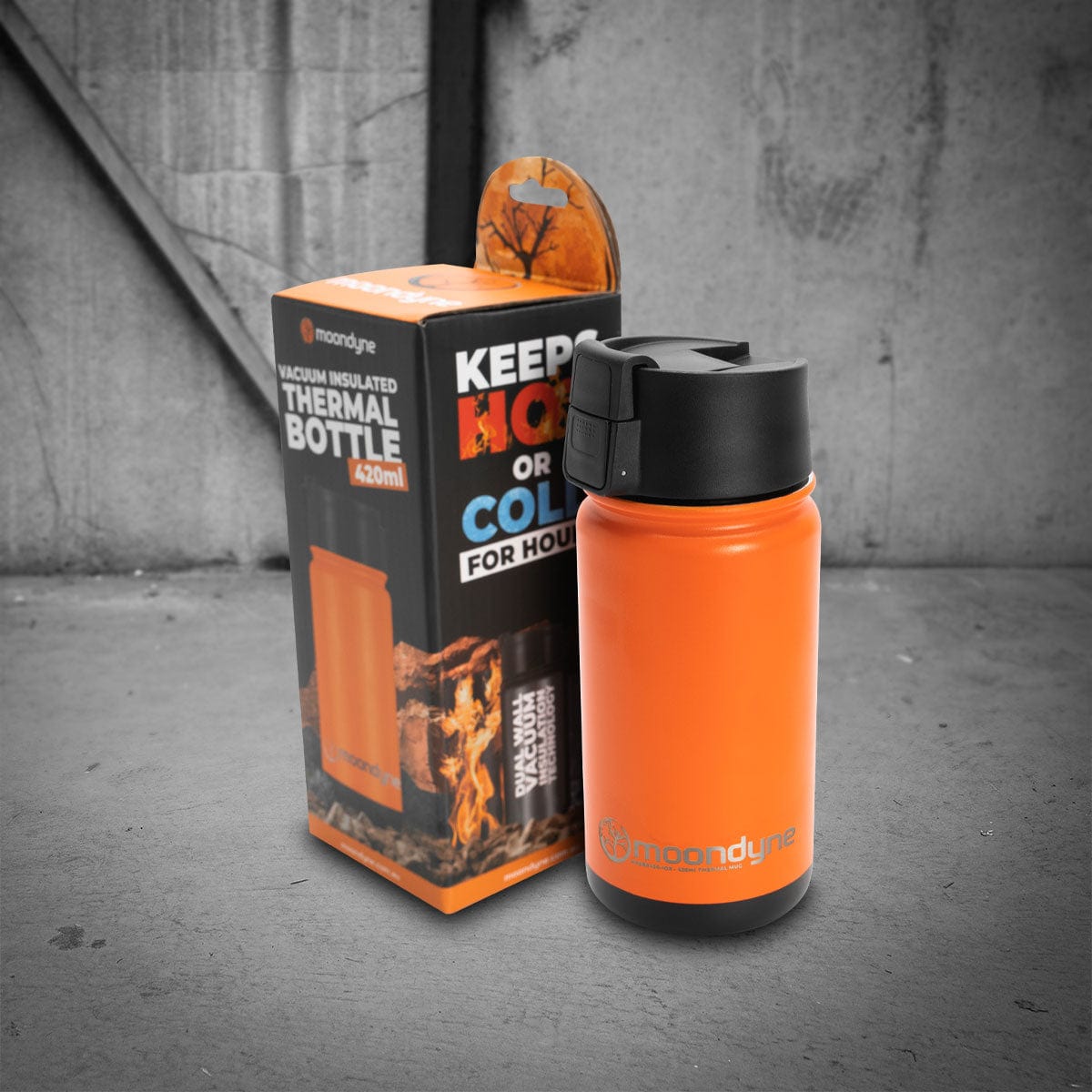 420ml Orange Stainless Steel Thermal Mug M40B0420-1OR by Moondyne
