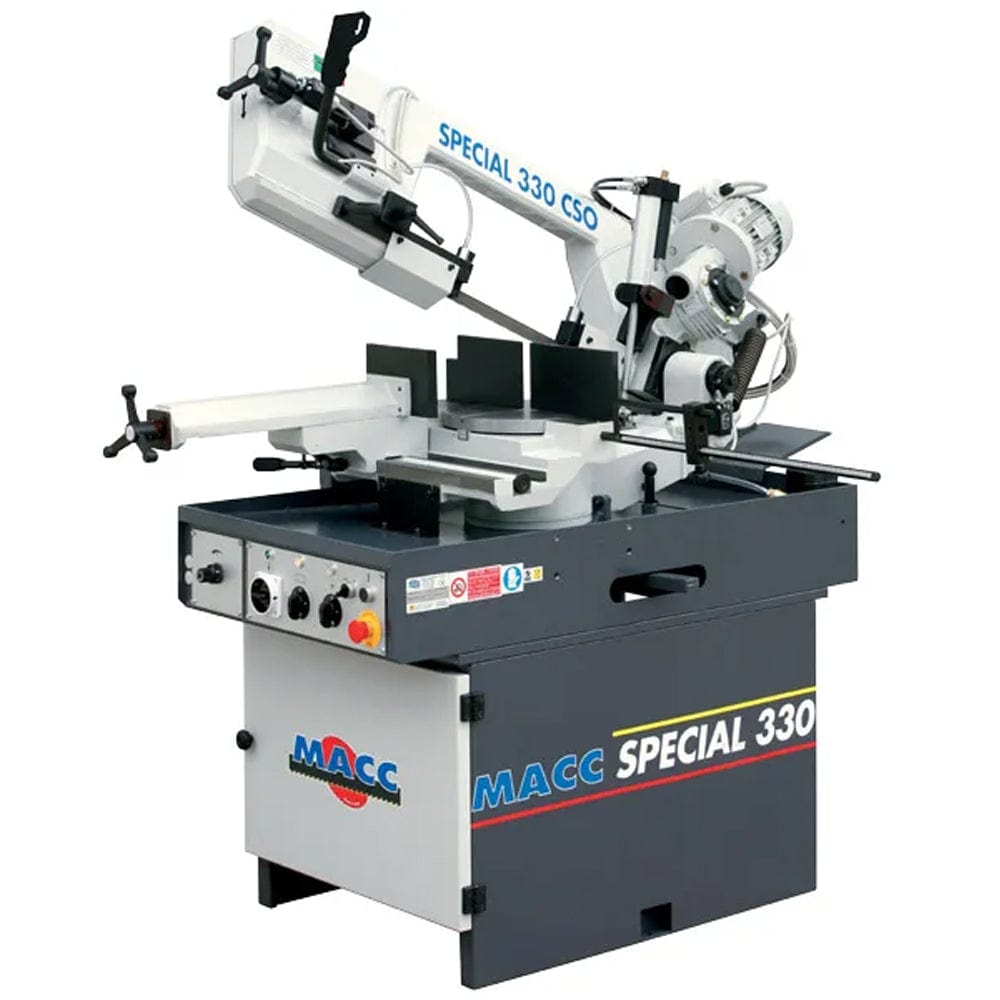 260mm Industrial Swivel Head Dual Mitre Metal Bandsaw 415V MB-330CSO-3 by MACC