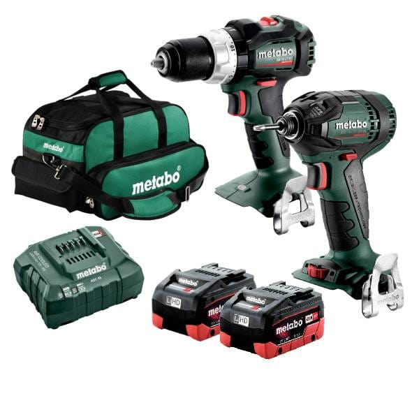 *Promo* 18V 5.5Ah 2Pce Brushless Hammer Drill + Impact Driver Combo Kit With Bonus Bag AU68205350 by Metabo