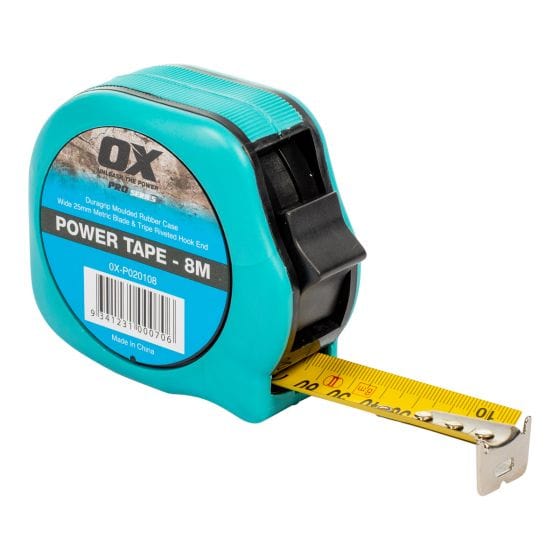 8m x 25mm Metric Tape Measure OX-P020108 by Ox