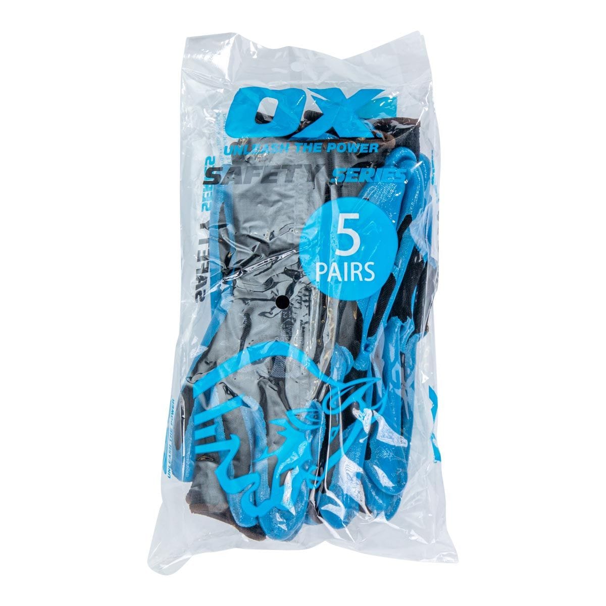 5Pk Size 9 Polyester Lined Nitrile Gloves OX-S484609 by OX Tools